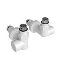 Angle valve faucet with American thread TEN G 1/2 Solomon (set of 2 pieces) painted (White)