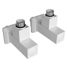 Кран вентильний кутовий з американкою  G 1/2 Solomon Lux CUBE (компл. 2шт) фарбований  (Білий)