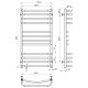 Купити рушникосушку електричну HEATPRO Aloy P12 1000x500 (Полірований, Правостороннє підкл.)