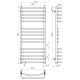 Купити рушникосушку водяну HEATPRO Aloy P15 1200x500 (Полірований, Нижнє підключення)