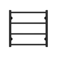 HEATPRO Dike P4 500x500 water towel dryer (Black, Bottom connection)