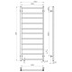 Купити рушникосушку електричну HEATPRO Dike P11 1200x500 (Чорний, Лівостороннє підкл.)