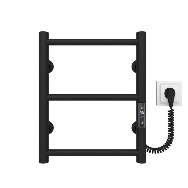 Купити рушникосушку електричну HEATPRO Dike P3 400x300 (Чорний, Правостороннє підкл.)