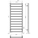 Купити рушникосушку електричну HEATPRO Driada P12 1200x500 (Чорний, Правостороннє підкл.)