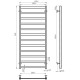 Купити рушникосушку водяну HEATPRO Celeste P12 1200x500 (Чорний, Нижнє підключення)