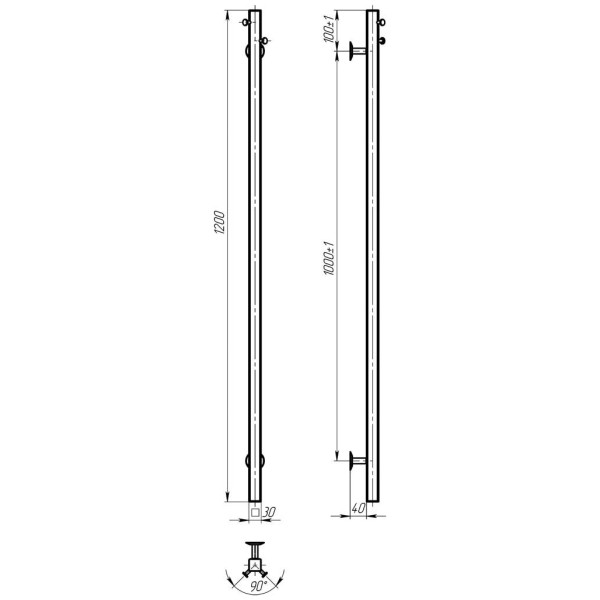 Купити рушникосушку електричну HEATPRO Eliza 1200x30 (Полірований)