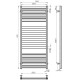 Купити рушникосушку електричну HEATPRO Evelyn P18 1200x500 (Чорний, Правостороннє підкл.)