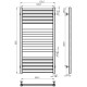 Купити рушникосушку водяну HEATPRO Evelyn P15 1000x500 (Полірований, Нижнє підключення)