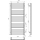 Купити рушникосушку водяну HEATPRO Carolina P15 1200x500 (Полірований, Нижнє підключення)