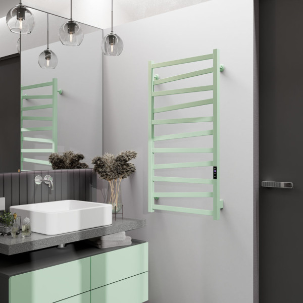 Купити рушникосушку електричну HEATPRO Astrid P11 1000x500 (Pastel green RAL6019, Правостороннє підкл.)