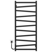Рушникосушка електрична HEATPRO Ravena P11 1200x500 вуглецева сталь (Чорний, Лівостороннє підкл.)