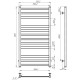 Купити рушникосушку електричну HEATPRO Leona P12 1000x500 вуглецева сталь (Білий, Правостороннє підкл.)