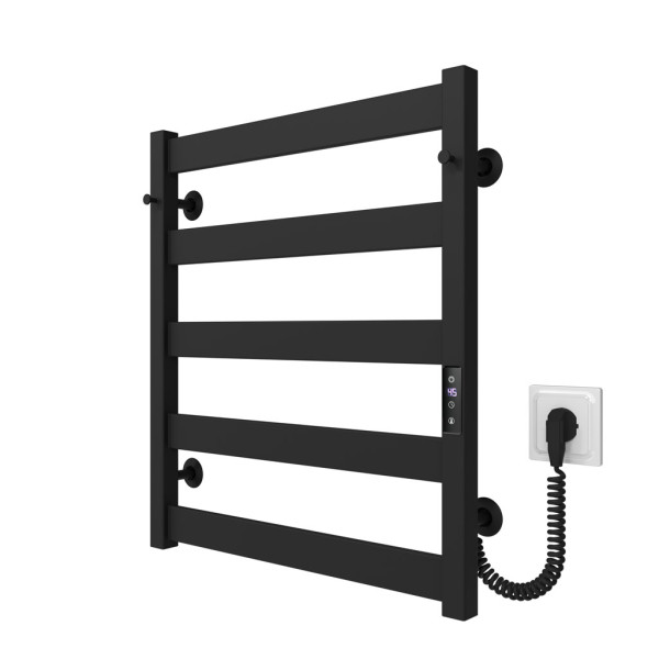 Купити рушникосушку електричну HEATPRO Olivia P5 600x500 вуглецева сталь (Чорний, Правостороннє підкл.)