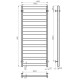 Купити рушникосушку електричну HEATPRO Olivia P10 1200x500 вуглецева сталь (Чорний, Лівостороннє підкл.)