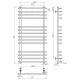 Купити рушникосушку електричну HEATPRO Vesta P14 1200x500 (Полірований, Лівостороннє підкл.)