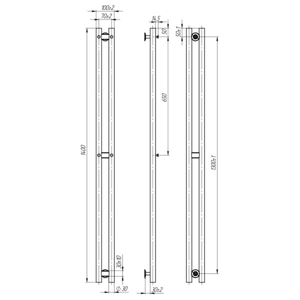 Купити рушникосушку електричну HEATPRO Freya P3 1400x70 (Оливкова бронза)